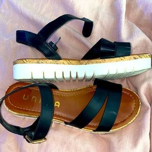 Black platform sandals